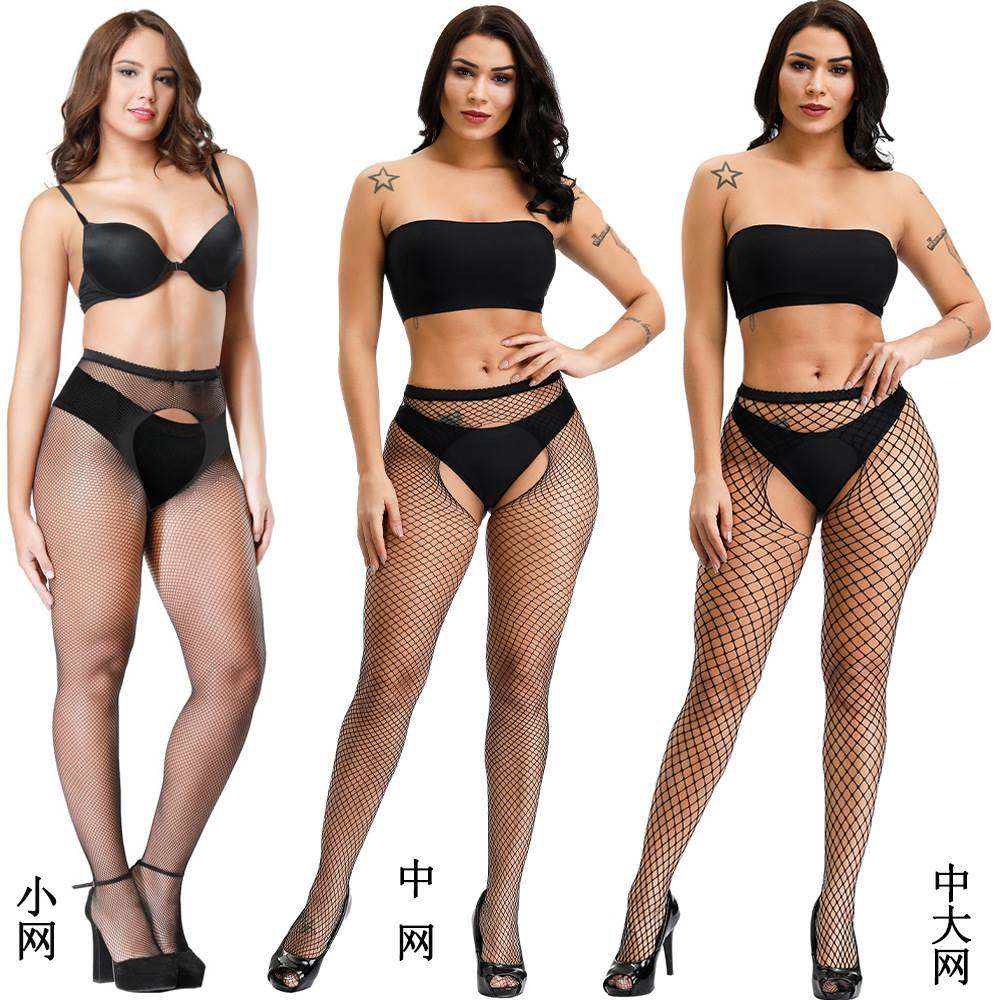 Women Sexy Fishnet Nylon Crotchless Elastic Long Stockings