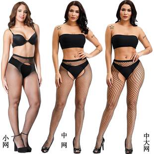 Women Sexy Fishnet Nylon Crotchless Elastic Long Stockings