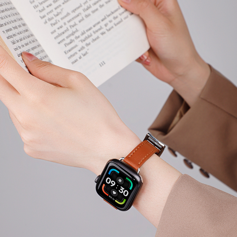适用iwatch8表带苹果S8手表applewatch7真皮S7小众S6高级SE女6创意5运动4智能3代45新款ultra可爱watchs时尚