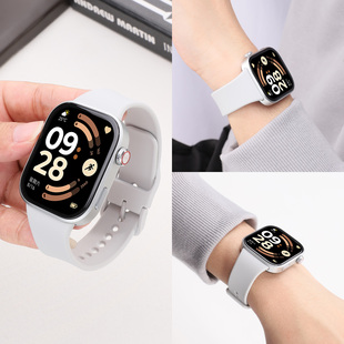 适用于红米手表6/5表带redmiwatch5新款液态硅胶腕带红米智能运动手表小米watch4柔软透气替换带男款通用女士
