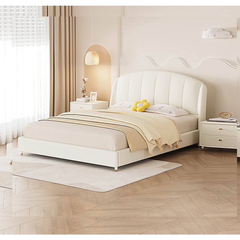 顾家家居奶油风真皮儿童床