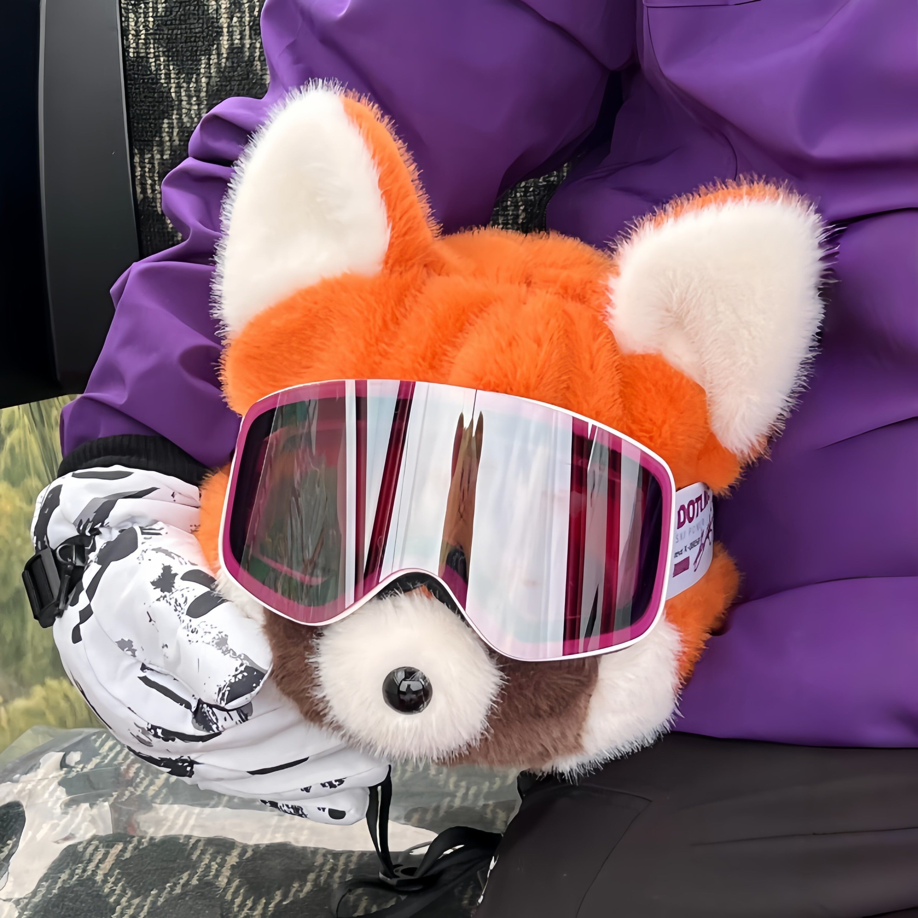 小熊猫滑雪头盔帽套A狐尼克帽子男女同款头盔套防撞保暖单板双板