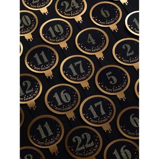 数字牌生日牌烫金岁数牌礼物装饰生日贴纸号码牌年龄卡贺卡小卡片