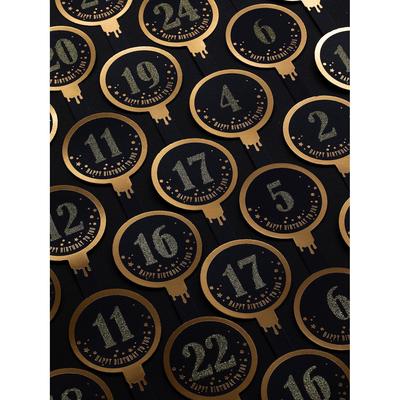 数字牌生日牌烫金岁数牌礼物装饰生日贴纸号码牌年龄卡贺卡小卡片