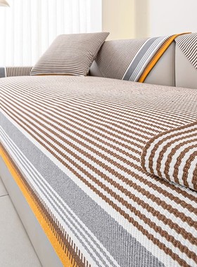 日式棉麻沙发垫老粗布四季通用防滑亚麻夏季款坐垫子套罩巾盖布艺