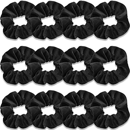 ivaryss scrunchies for women  12 pcs black velvet scrunchies