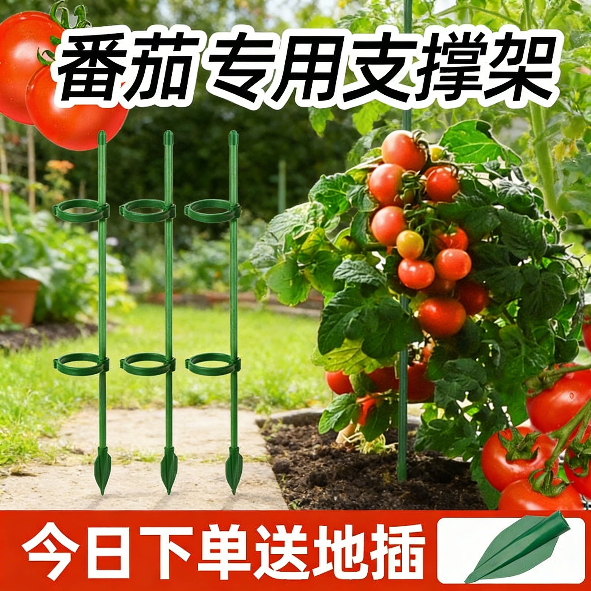 西红柿支撑杆番茄固定器辣椒园艺扶持架花卉防倒伏花杆爬藤神器支