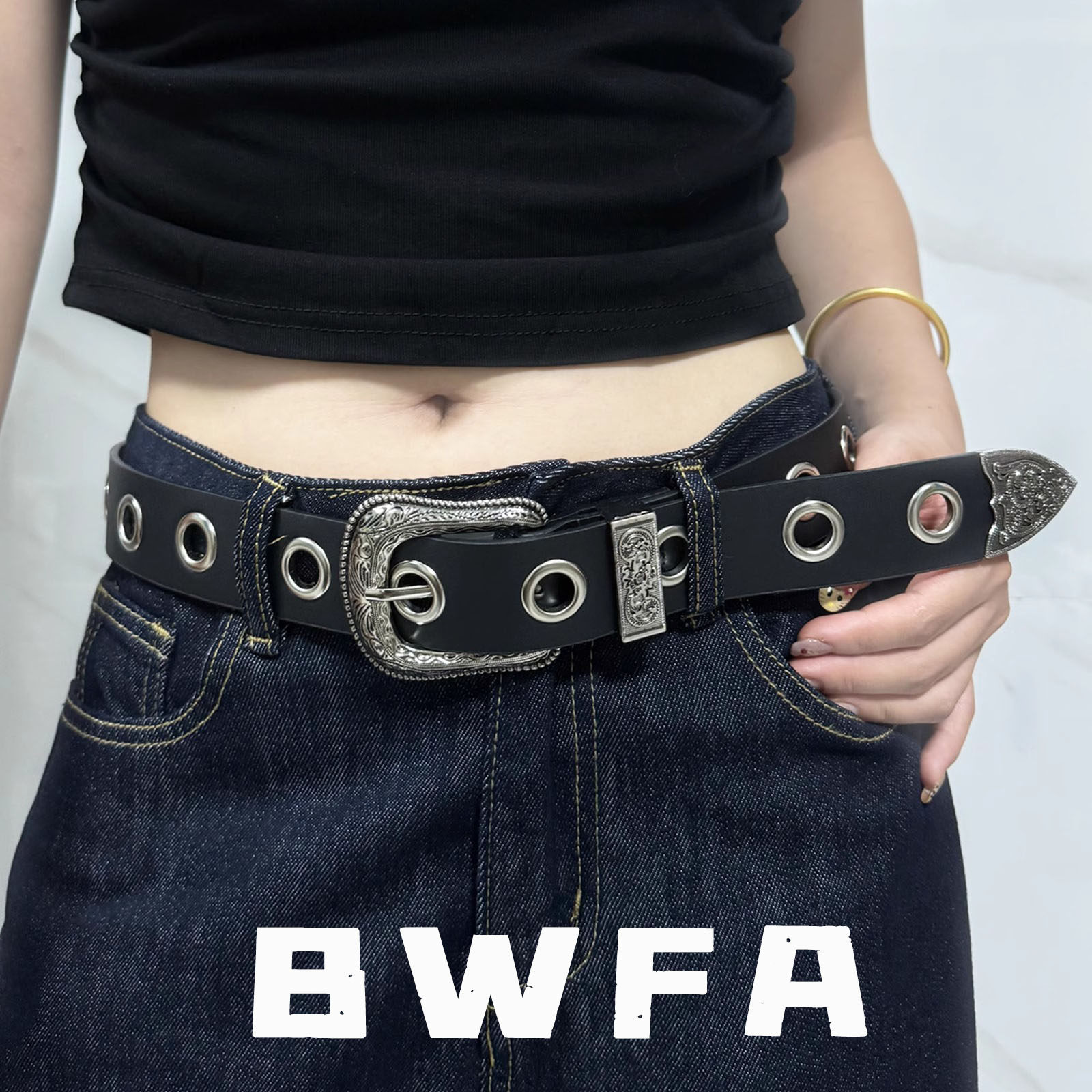 全孔辣妹腰带y2k美式复古皮带女设计感小众配牛仔裤裙子2025新款