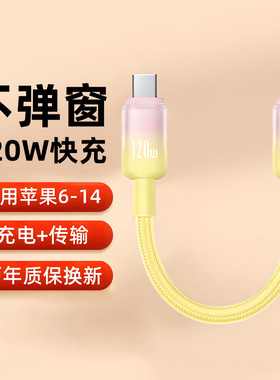 艾胜者短线数据线充电宝专用线短款快充PD20W适用苹果iPhone15手机14Promax便携11双Typec12/13迷你60W充电线