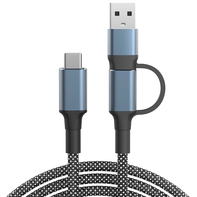 艾胜者 二合一Type-c数据线USB3.2高速传输短线高清投屏电脑笔记本适用三星WD西数闪迪M.2固态SSD移动硬盘盒