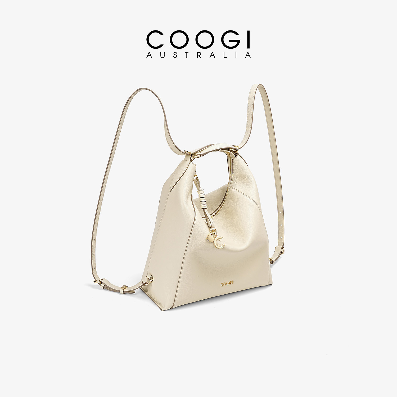 COOGI女士双肩包2026新款头层牛皮女包高级感通勤时尚百搭手提包