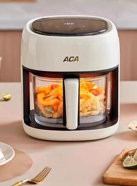 ACA北美空气炸锅家用4L可视操作智能无油全自动多功能电炸锅
