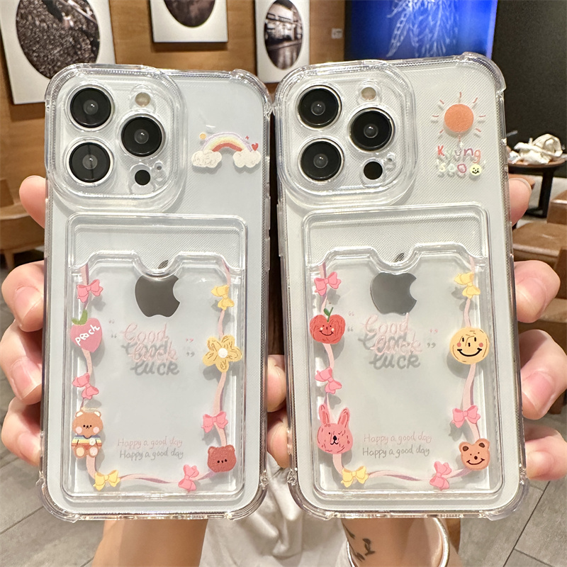 可放照片苹果手机壳纪念小卡小熊