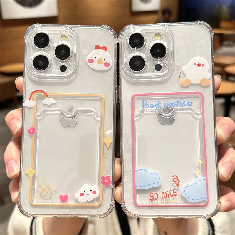 可放照片适用苹果15promax手机壳iPhone17新款11情侣14pro小卡12女x小鸡卡套xr简约xsmax潮牌8plus卡包xs硅胶