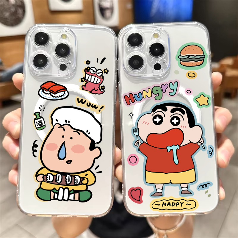 磁吸Magsafe适用苹果17手机壳16Pro蜡笔小新15plus华为mate60情侣iPhone14pro趣味13卡通12女13Pro软11小米15