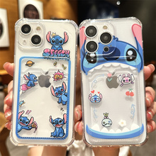 DIY可放照片适用苹果16promax手机壳15proiphone13新款14史迪仔12情侣11硅胶xr可爱xs女7透明8plus小卡套卡通