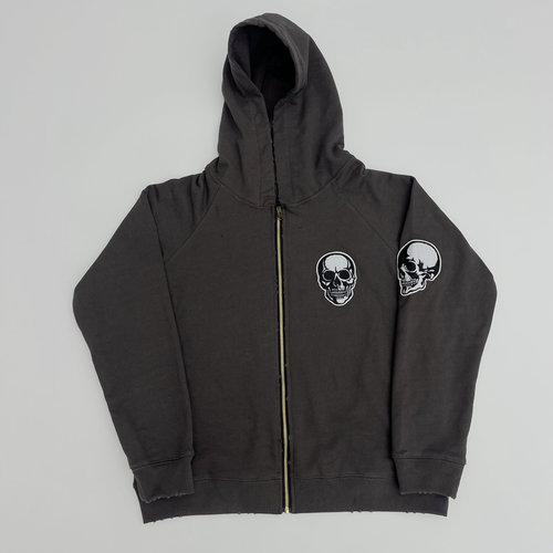 KK11 Number nine N9 骷髅刺绣拉链外套卫衣帽衫 破坏做旧