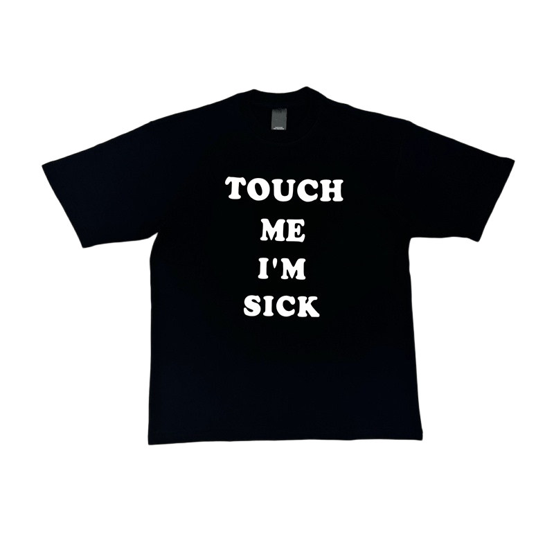 thumbnail for N9 slogan print crack print short sleeve t-shirt vintage fun NN summer crew neck