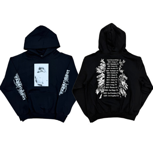 Ken Carson Xperiment Tour hoodie会场限定印花连帽卫衣帽衫