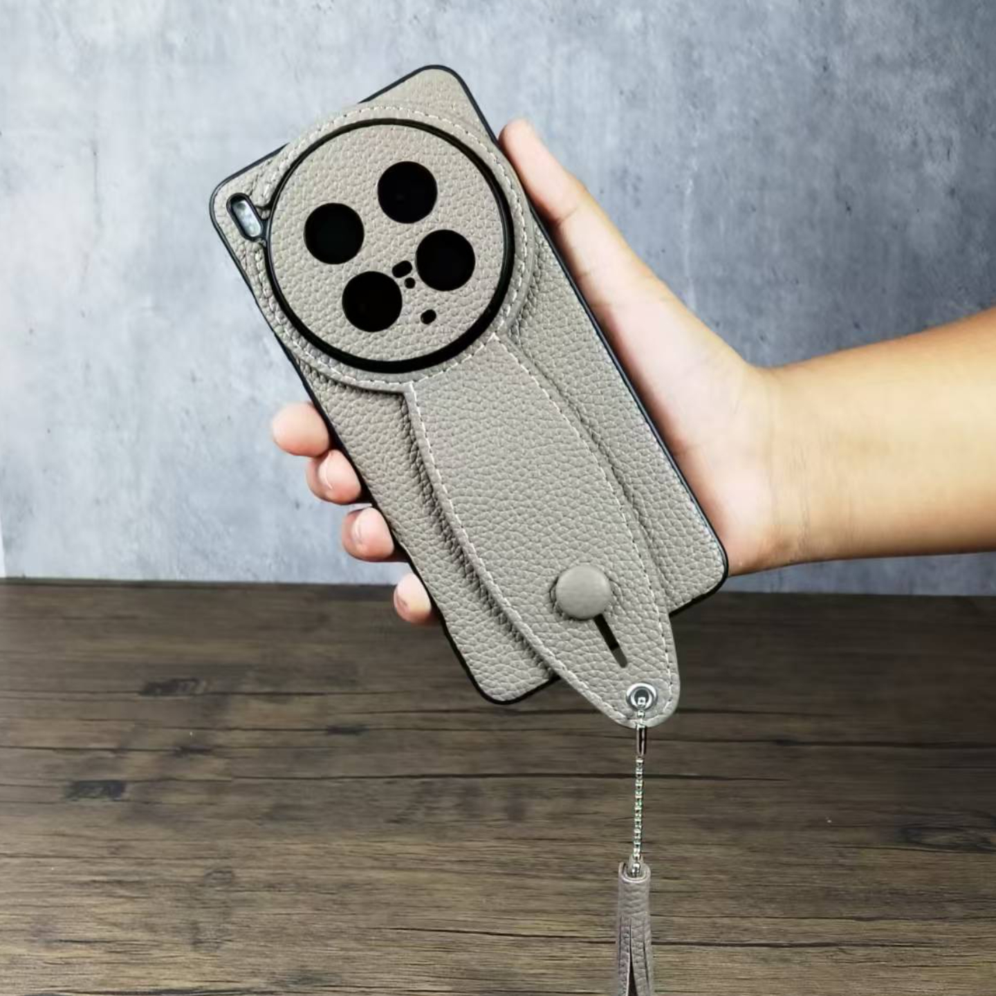 VIVOX300手机壳真皮腕带防摔支架