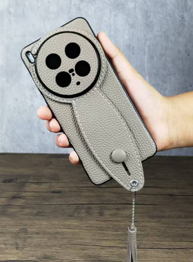 适用VIVOX200ultra手机壳新款女真皮高级感X300Pro镜头全包X200Pro手腕带防摔支架x100s轻奢简约个性时尚壳