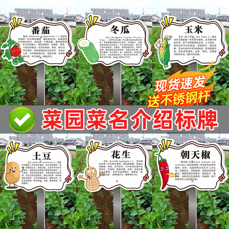 蔬菜品种展示牌大全介绍私家菜园标识牌菜地菜牌名称学校植物介绍牌