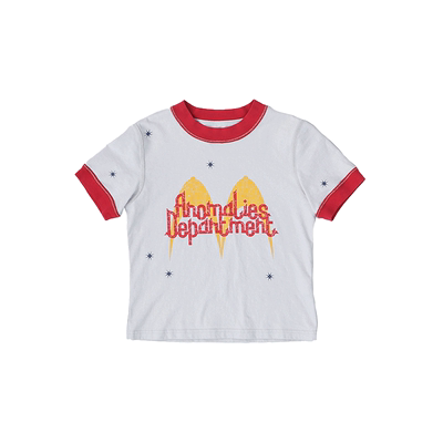 撞色字母印花圆领短袖T恤