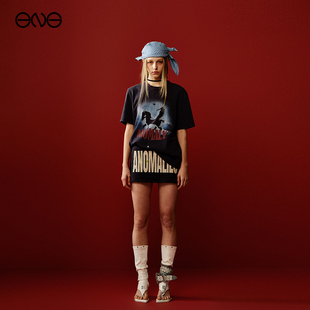 【庄达菲明星同款】Anomalies Department 做旧短袖T恤上衣女
