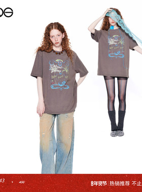 【ENG】Effet de Soleil圆领短袖T恤上衣女基础百搭休闲宽松上衣