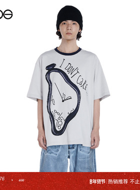 【ENG】Anomalies Department 撞色字母短袖男宽松灰色T恤男上衣