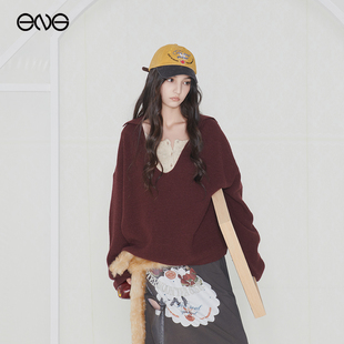 【ENG】Effet de Soleil v领针织长袖上衣女装 新品25秋