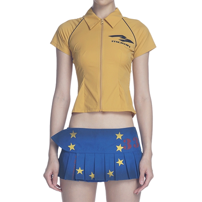 【ENG】MOWALOLA POLO领短袖T恤上衣女 itzy女团明星同款