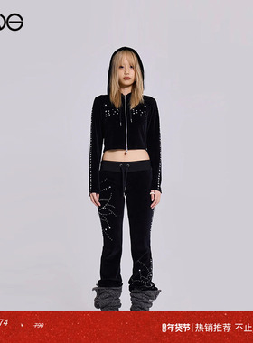 【ENG】JADED LONDON 铆钉装饰低腰长裤 秋冬