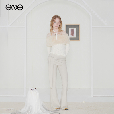 【ENG】Effet de Soleil蕾丝拼接长裤假两件绑带裙裤女装新品25秋