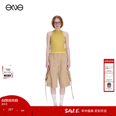 【ENG】Effet de Soleil多口袋工装短裤女宽松阔腿中裤新品26夏