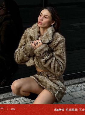 【ENG】JADED LONDON复古辣妹Y2K风短款外套环保皮草夹克女装秋冬