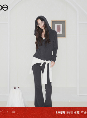 【秦岚明星同款】Effet de Soleil拉链连帽短上衣长裤女新品25秋