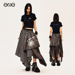 【ENG】Anomalies department圆领短袖T恤女正肩修身针织短款上衣