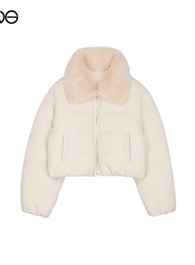 【ENG】Effet de Soleil可拆卸毛领针织面羽绒服外套女装新品25冬