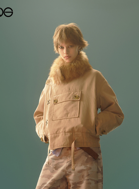 【ENG】Anomalies Department 斜开襟毛领羽绒服外套女装