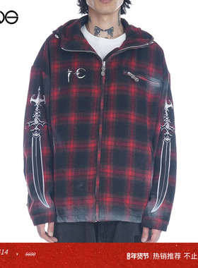 【ENG】Thug Club ArabSword 格子拉链外套  秋冬