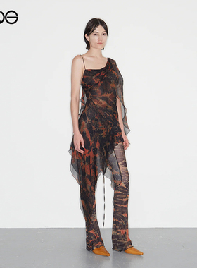 【ENG】KNWLS 印花系带连衣裙