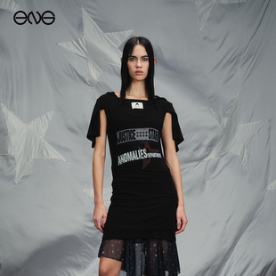 【ENG】Anomalies Department拼接印花短袖连衣裙女装新品26夏