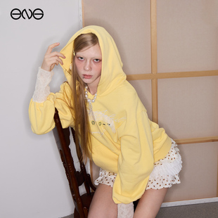 【ENG】Effet de Soleil刺绣蕾丝拼接连帽卫衣外套女装新品26春