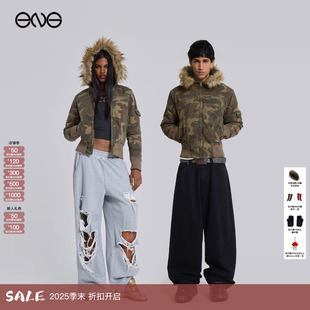 LONDON复古做旧水洗迷彩连帽外套夹克男女新品 JADED 25冬 ENG