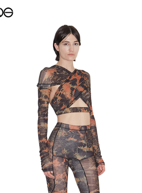 【ENG】KNWLS 胸前交叉设计长袖上衣