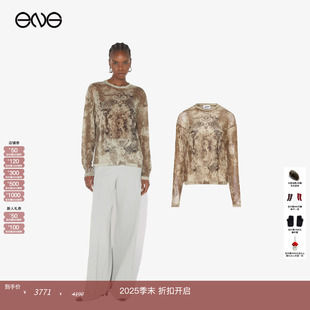 Paul Jean Gaultier 印花圆领宽松网纱长袖 25秋 上衣女新品 ENG