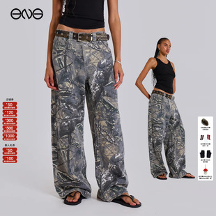 【ENG】JADED LONDON复古水洗迷彩长裤做旧直筒裤男女新品25冬