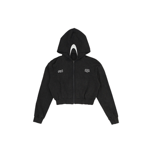 【热销补货】Anomalies Department华夫格连帽拉链开衫卫衣外套女