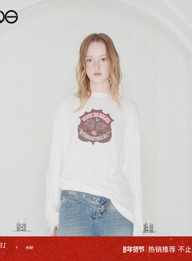 【ENG】Effet de Soleil 双面穿徽章印花长袖T恤女装 新品25秋